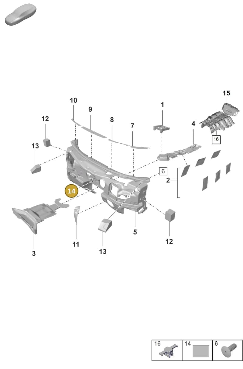 971863335 — Porsche Panamera (2020-2023) diagram p58807720, position 14