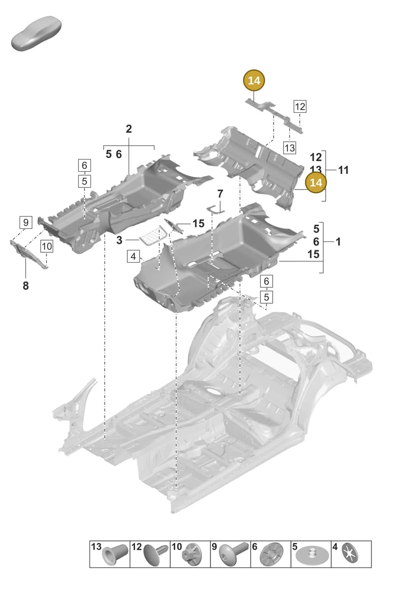 971863377 — Porsche Panamera (2020-2023) diagram p58807100, position 14