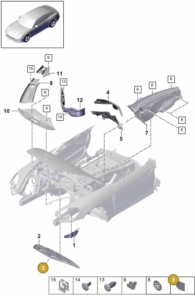 971863559 — Porsche Panamera (2016-2020) diagram p49807070, position 3