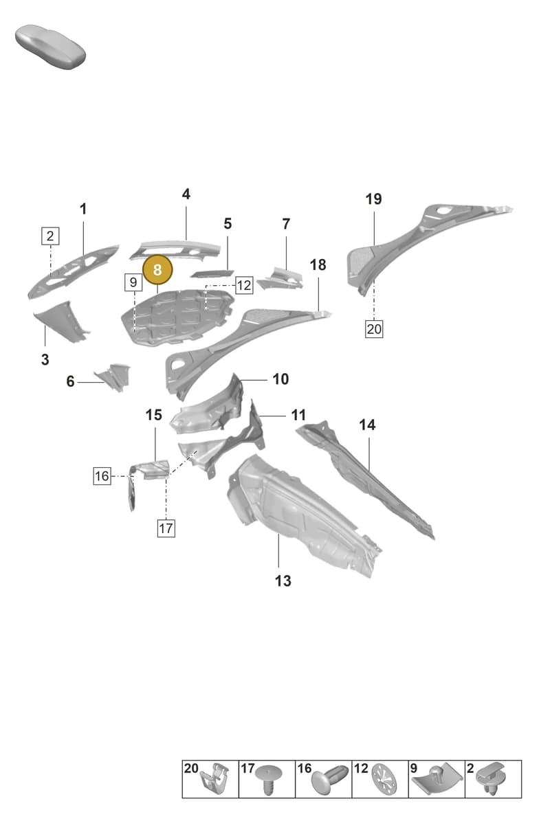 971863650 — Porsche Panamera (2020-2023) diagram p58807000, position 8