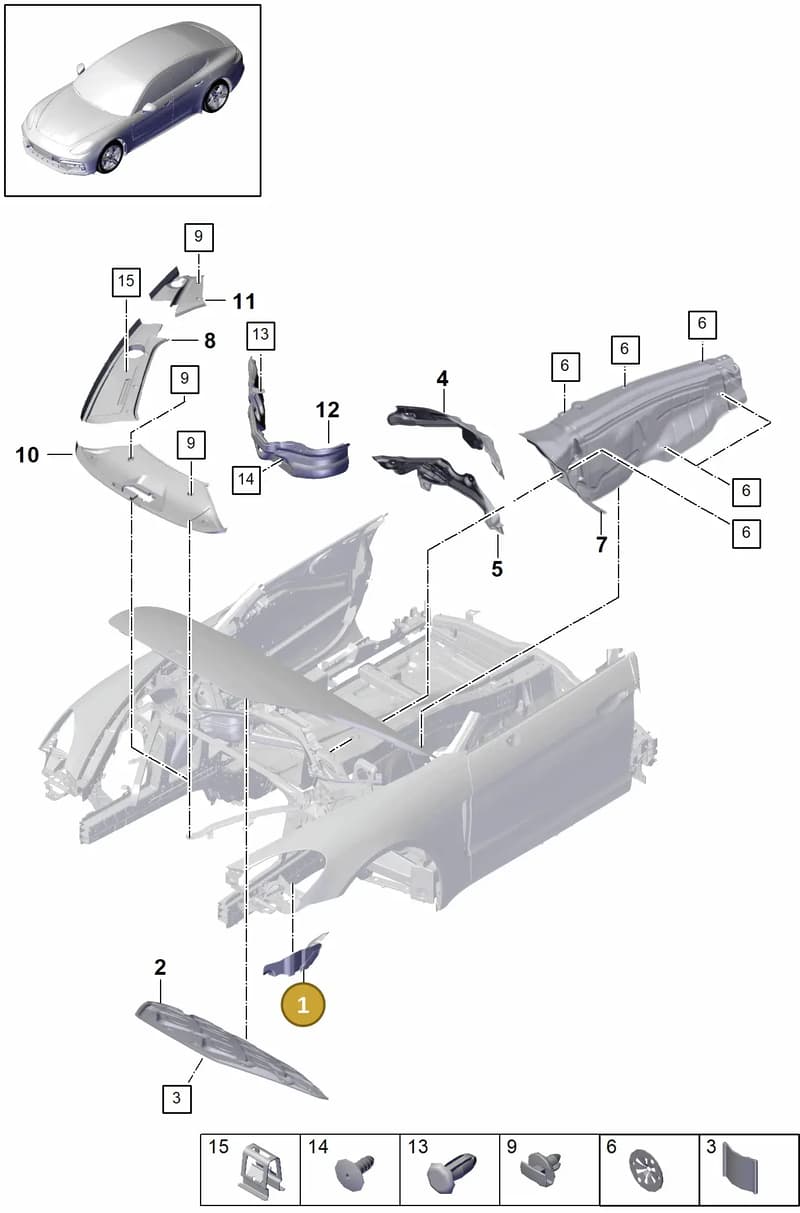 971863807 — Porsche Panamera (2016-2020) diagram p49807070, position 1