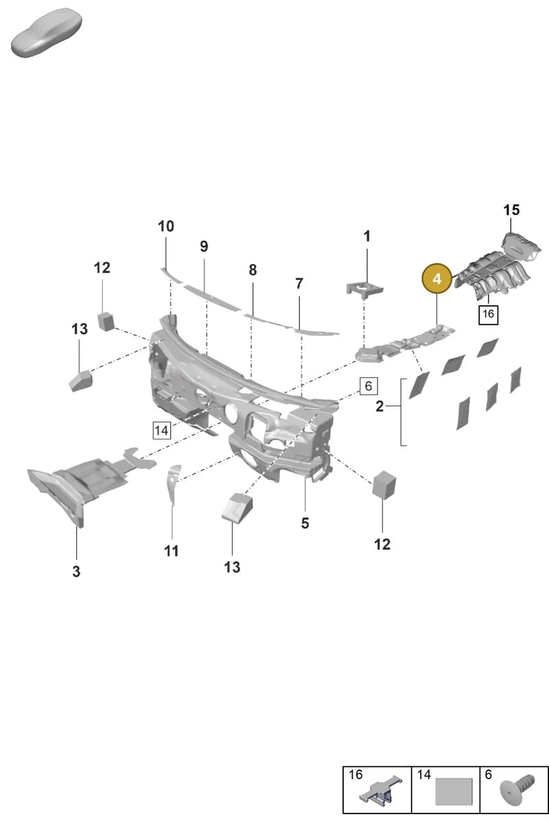 971863873A — Porsche Panamera (2020-2023) diagram p58807720, position 4