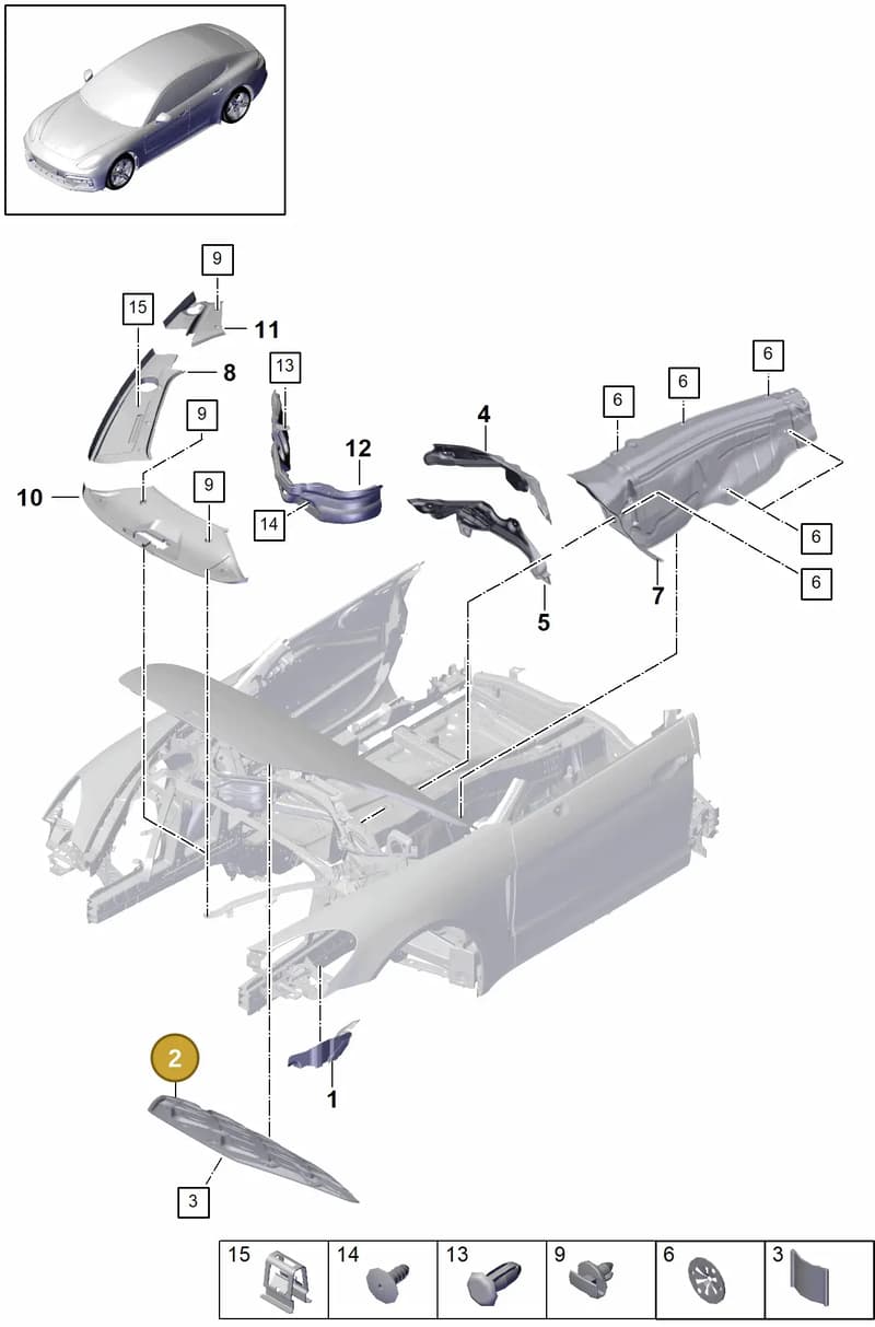 971863984 — Porsche Panamera (2016-2020) diagram p49807070, position 2