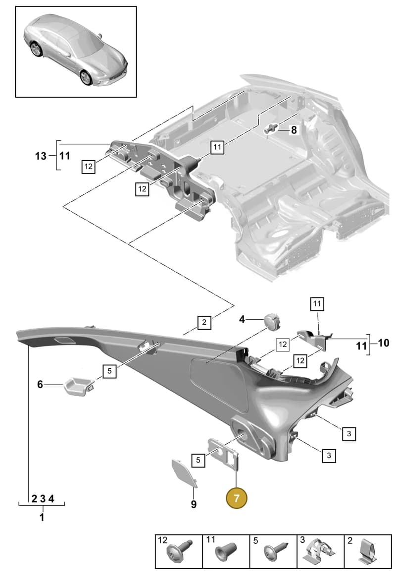 9718640581E0 — Porsche Panamera (2016-2020) diagram p49807040, position 7