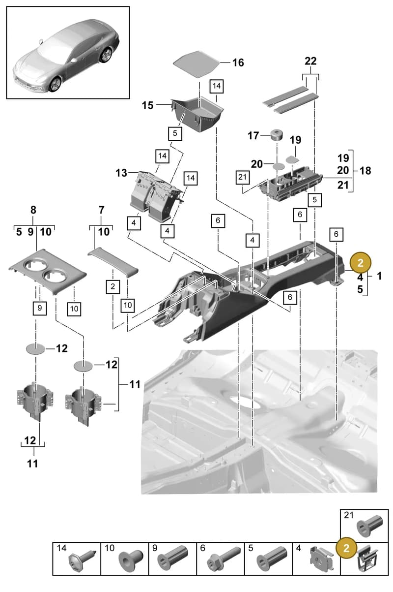 971864075OS1 — Porsche Panamera 4 Hybrid (2016-2020) diagram p49809030, position 2