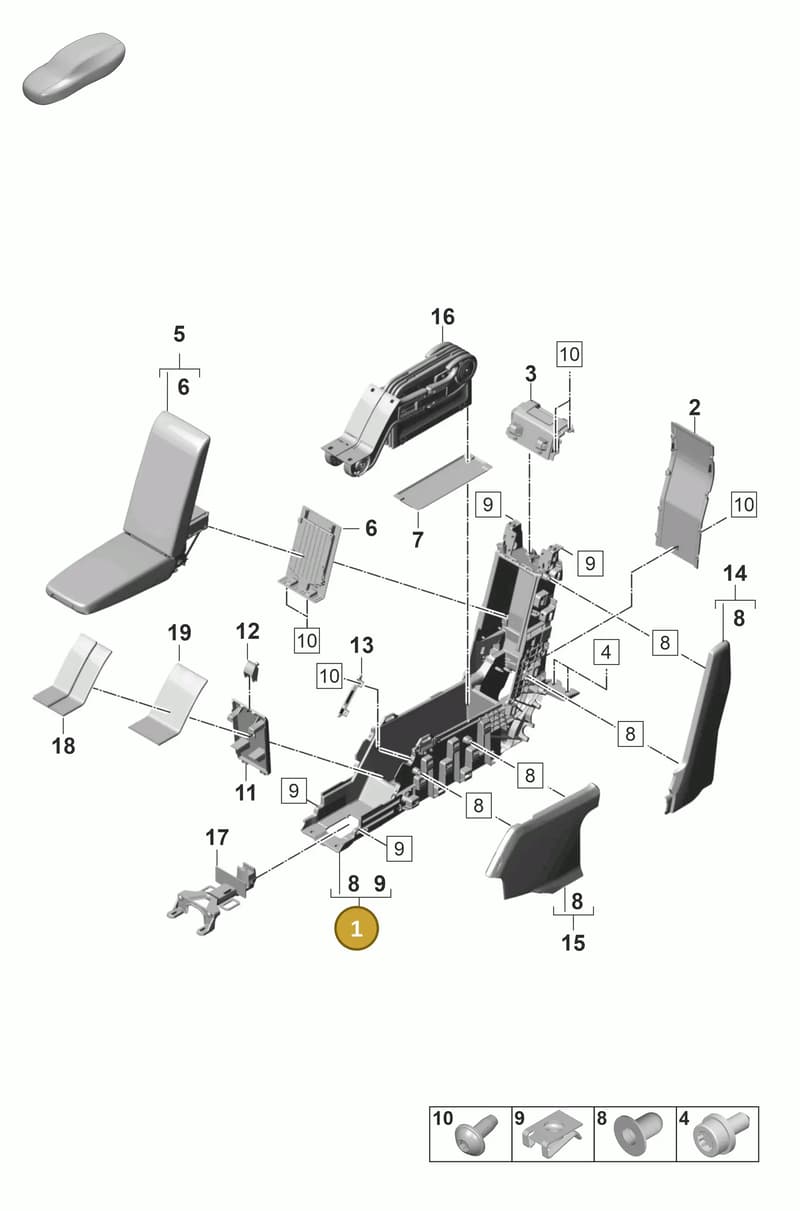 971864089A — Porsche Panamera (2020-2023) diagram p58809350, position 1