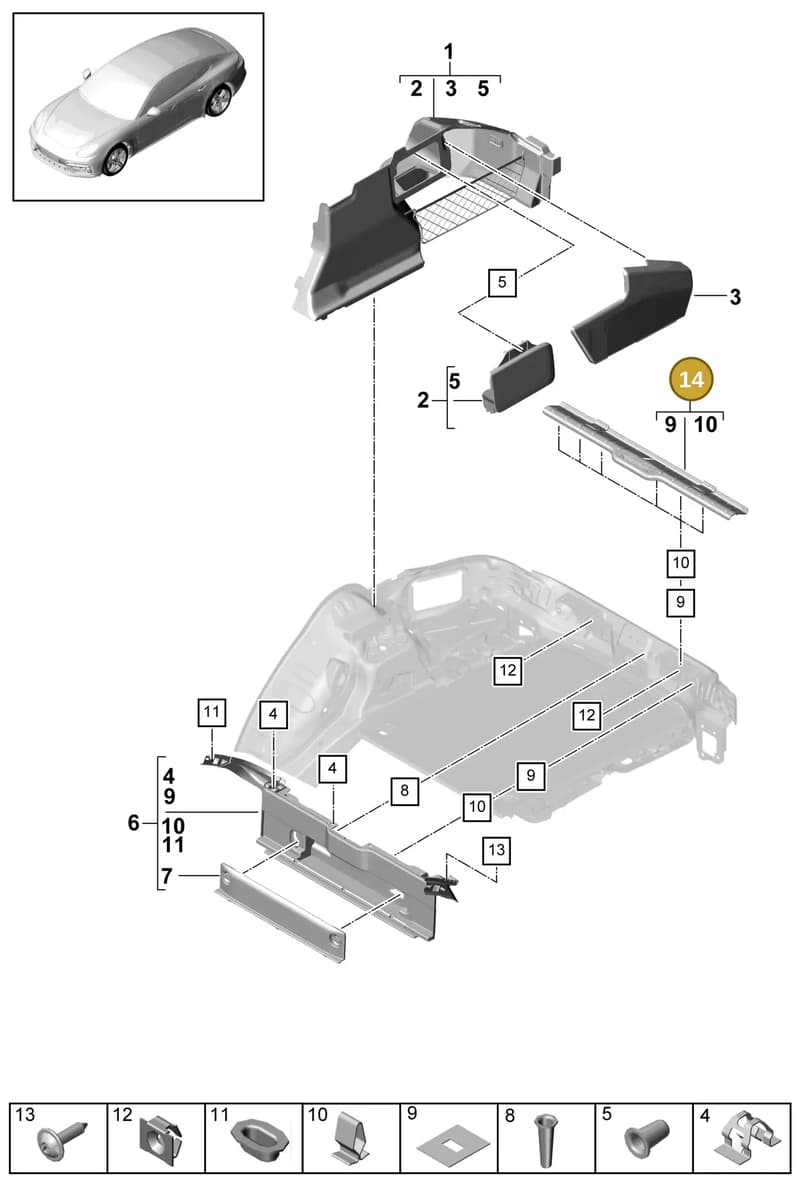 971864483A5R5 — Porsche Panamera (2016-2020) diagram p49807050, position 14