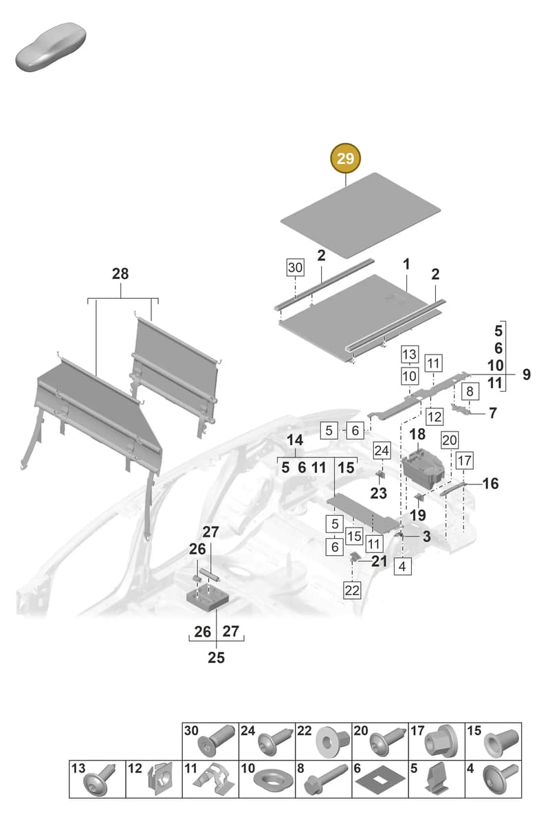 971864769BP1 — Porsche Panamera (2020-2023) diagram p58807570, position 29