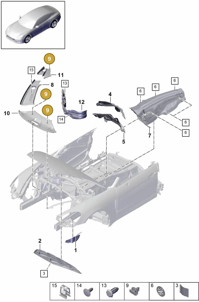 971864785 — Porsche Panamera (2016-2020) diagram p49807070, position 9