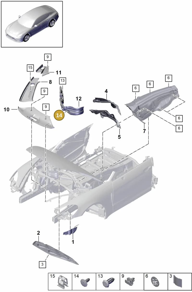 971864826 — Porsche Panamera (2016-2020) diagram p49807070, position 14
