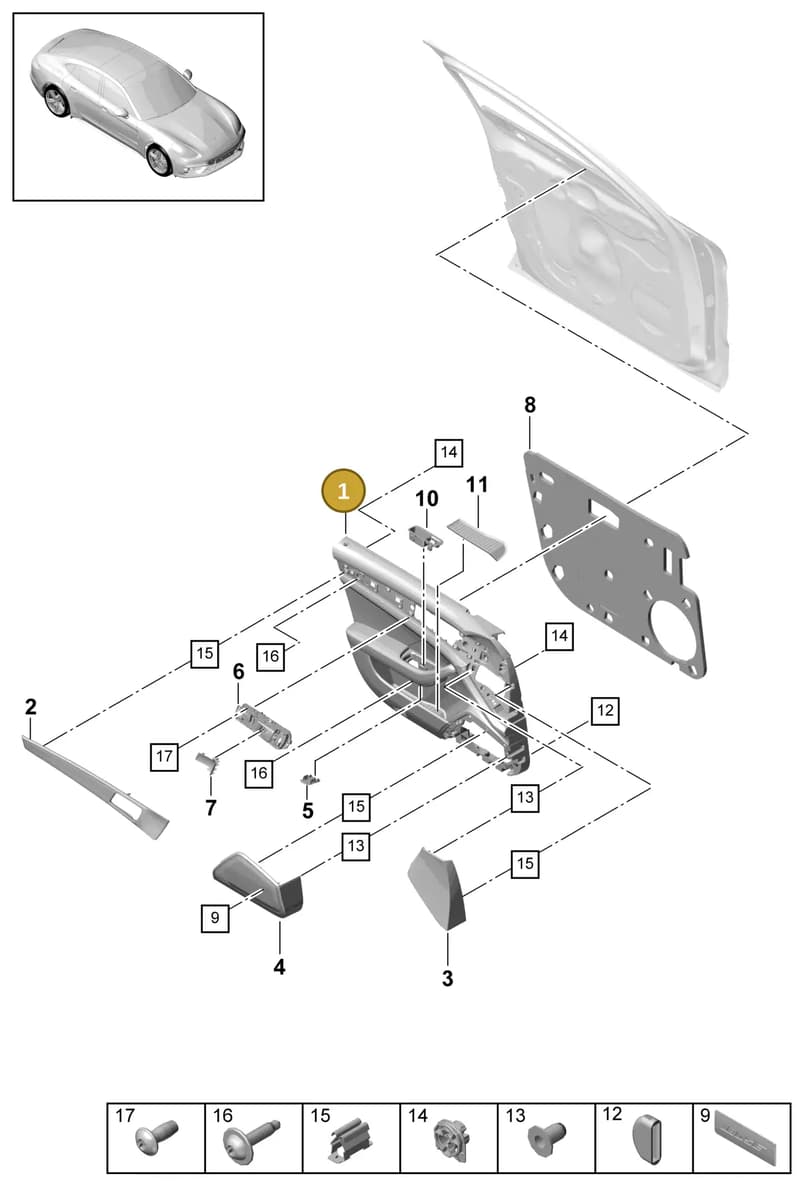 971867012DDQZ — Porsche Panamera (2016-2020) diagram p49808000, position 1