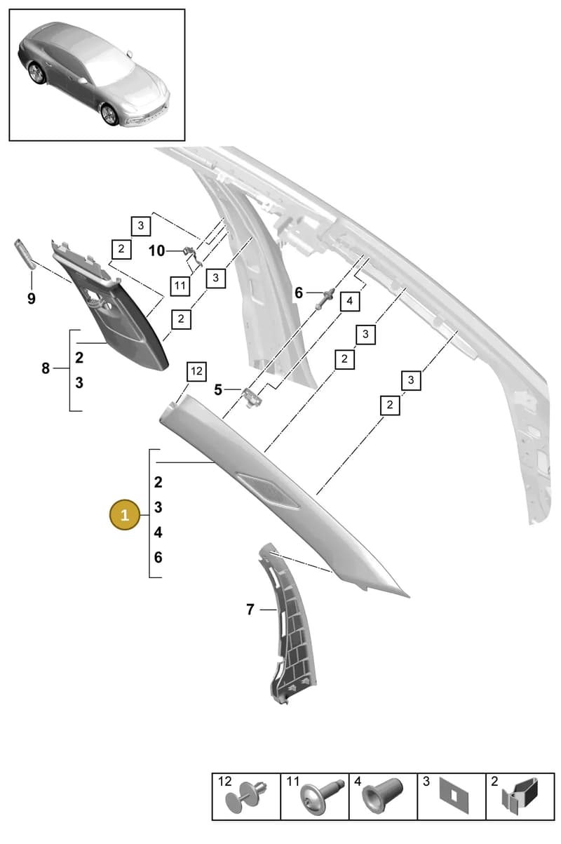 971867234AL9U1 — Porsche Panamera (2016-2020) diagram p49807020, position 1