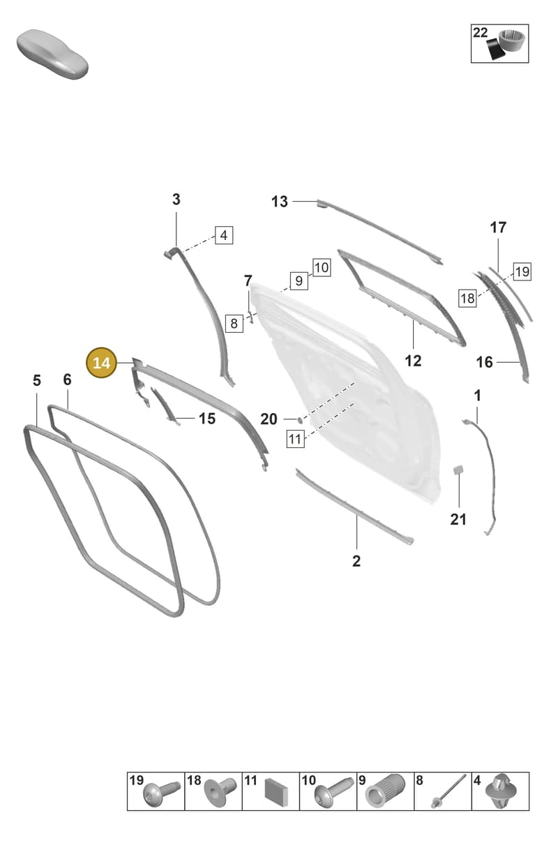 971867455A1E0 — Porsche Panamera (2020-2023) diagram p58804260, position 14