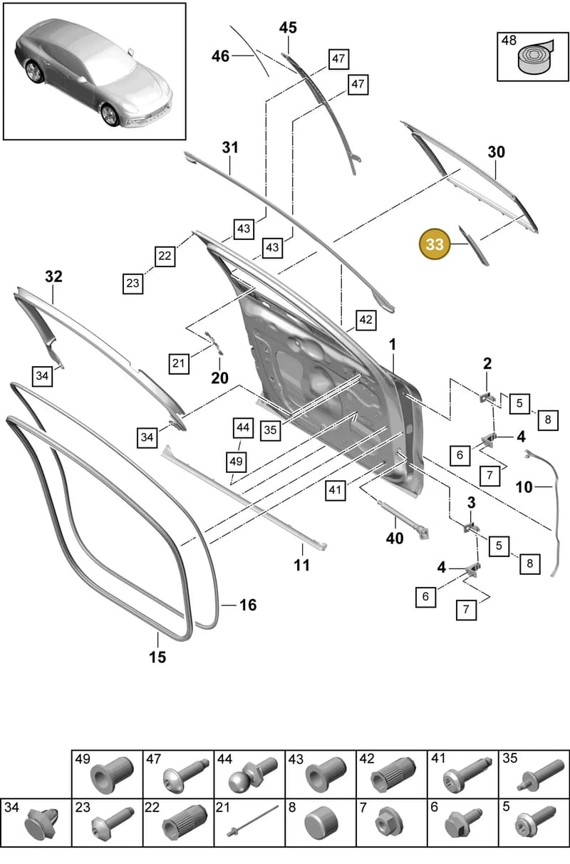 9718675871E0 — Porsche Panamera (2016-2020) diagram p49804000, position 33