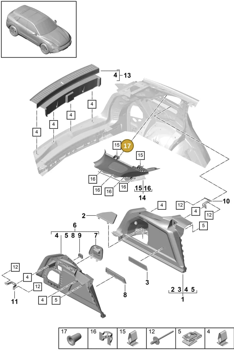 971867597 — Porsche Cayenne (2017-2023) diagram p51807050, position 17