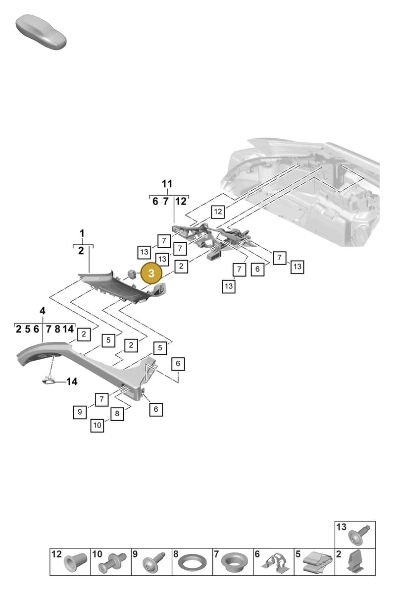 971867597 — Porsche Panamera (2020-2023) diagram p58807420, position 3