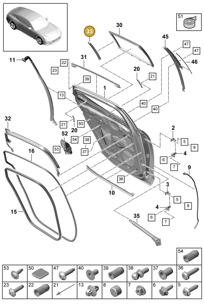 971867603A1E0 — Porsche Panamera (2016-2020) diagram p49804010, position 33