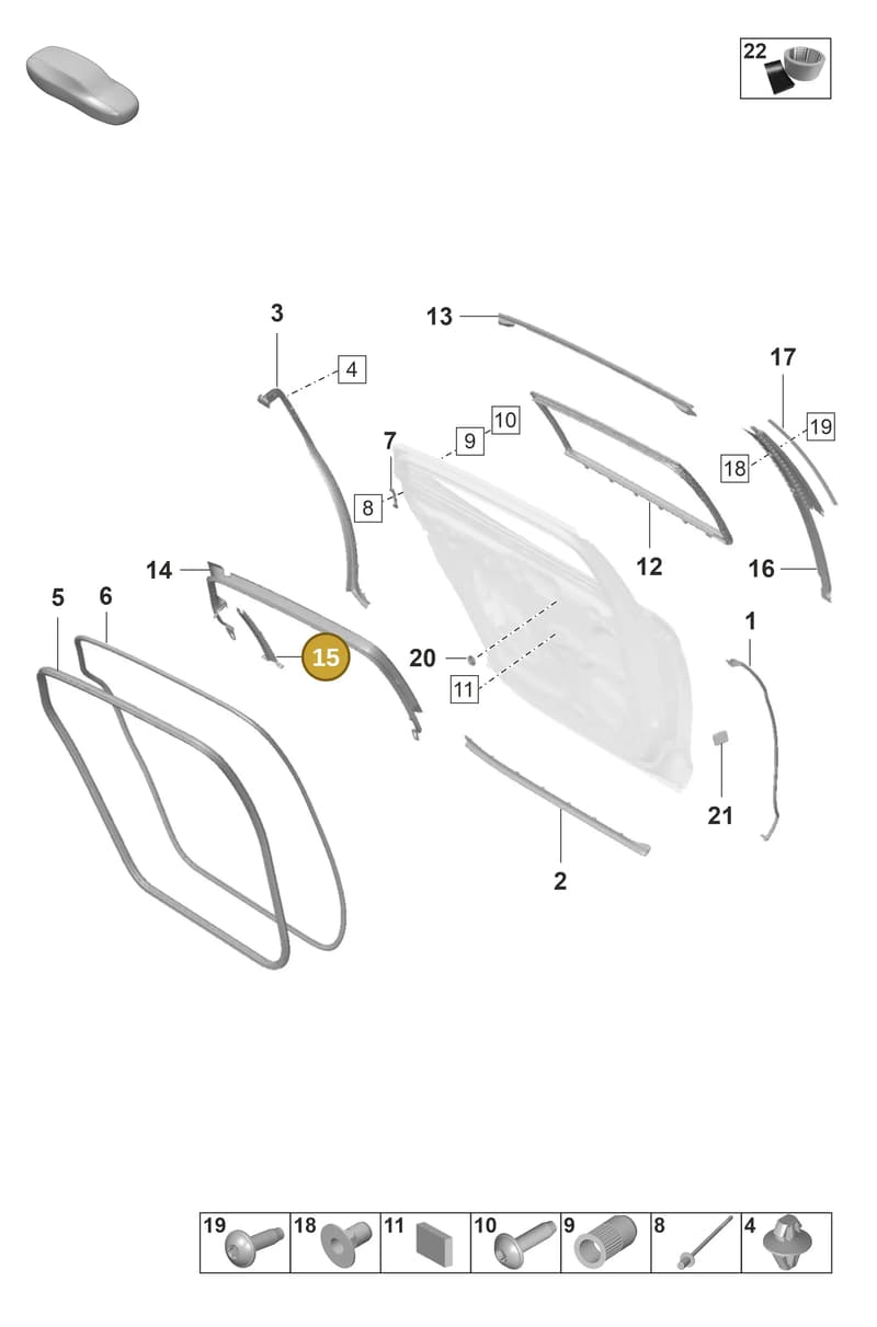 971867604A1E0 — Porsche Panamera (2020-2023) diagram p58804260, position 15