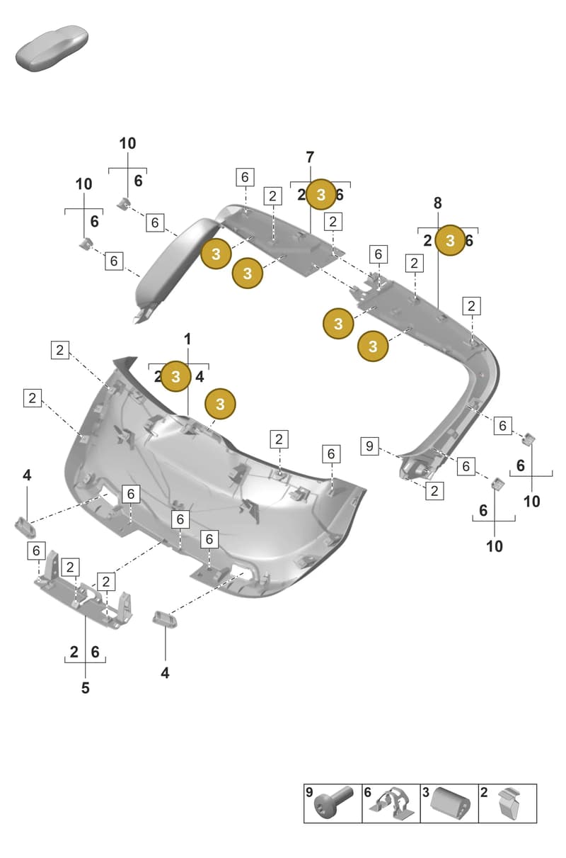 971867816 — Porsche Taycan Sport Turismo (2023-2025) diagram p56807610, position 3
