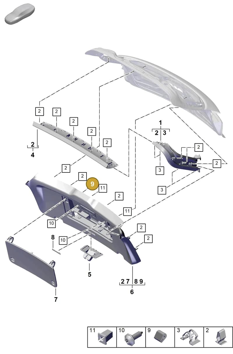 971867816 — Porsche Cayenne Coupe (2023-2023) diagram p60807350, position 9