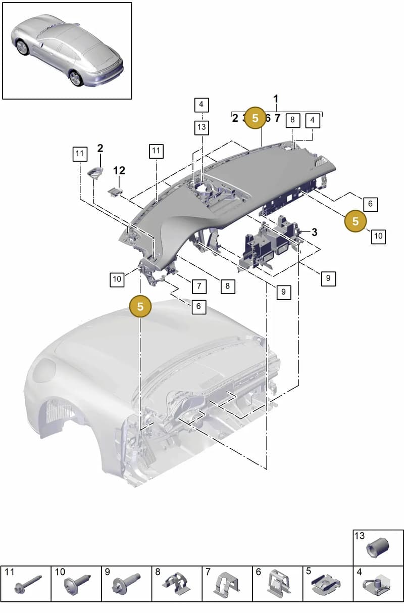 971868148OS1 — Porsche Panamera (2016-2020) diagram p49809000, position 5