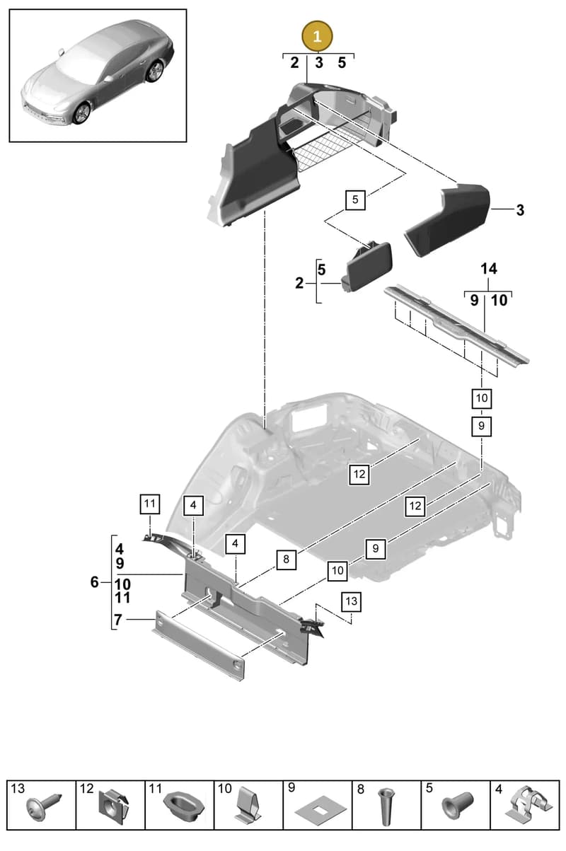 971868223C7K0 — Porsche Panamera (2016-2020) diagram p49807050, position 1