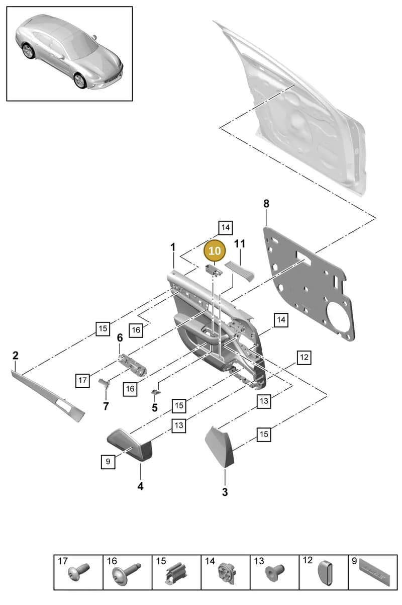 9718683556N3 — Porsche Panamera (2016-2020) diagram p49808000, position 10