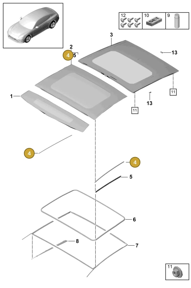 971877467 — Porsche Panamera (2016-2020) diagram p49811000, position 4