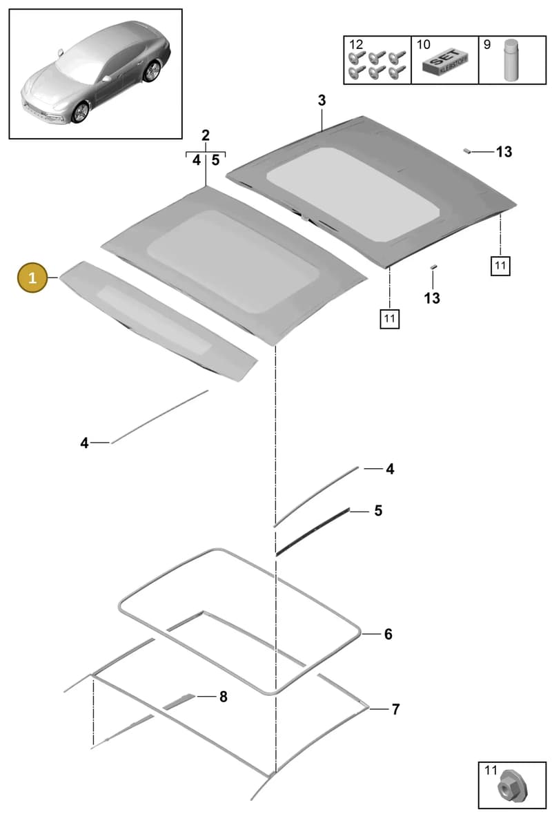 971877651 — Porsche Panamera (2016-2020) diagram p49811000, position 1