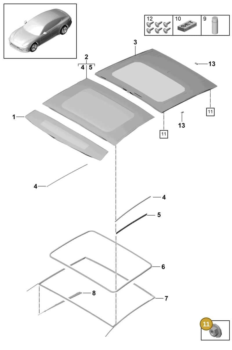 971877991 — Porsche Panamera (2016-2020) diagram p49811000, position 11