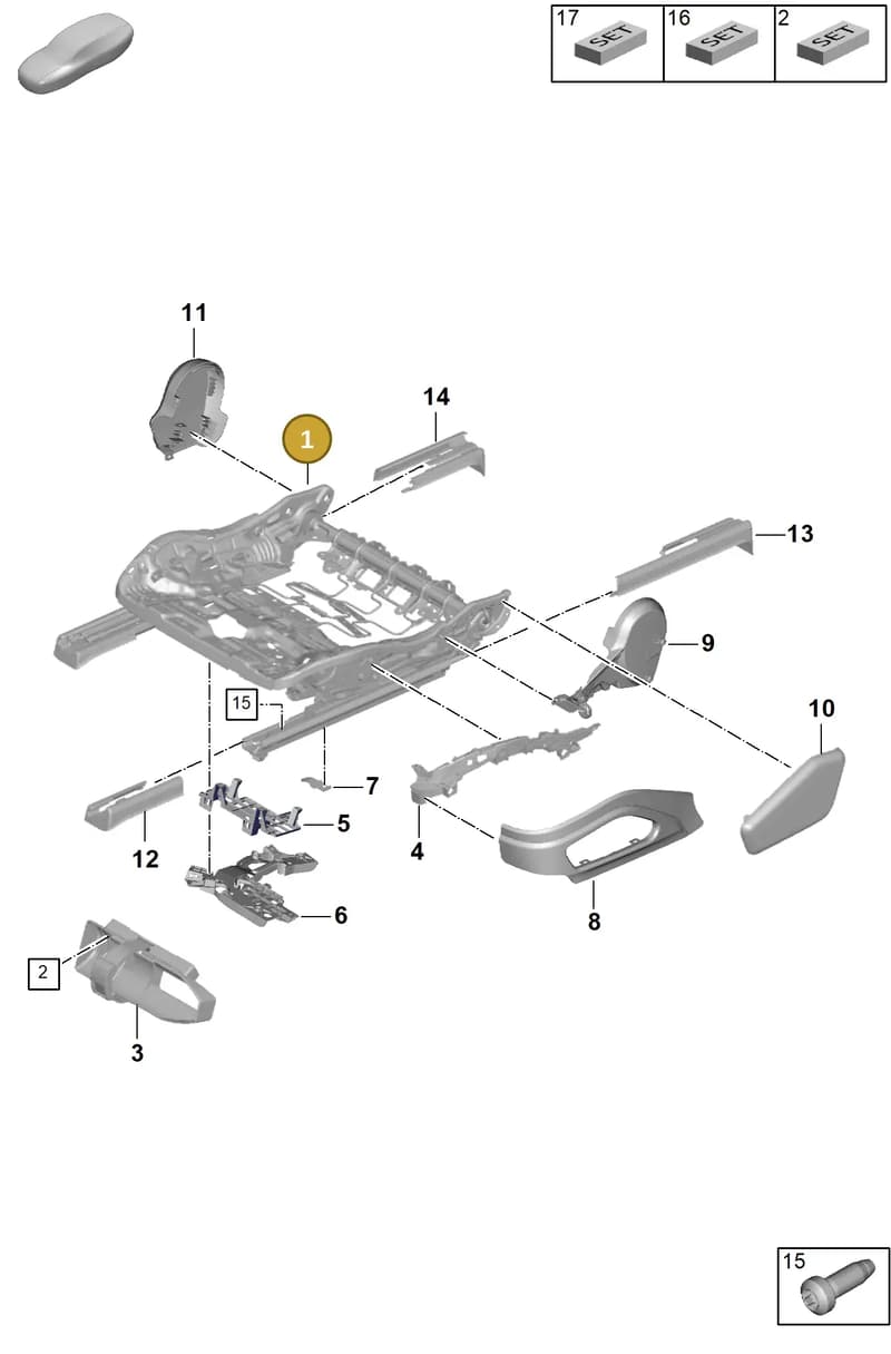 971881105M — Porsche Panamera (2023-2025) diagram p62817100, position 1