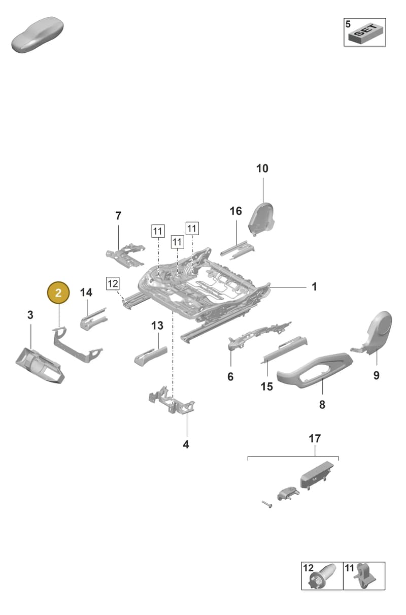 971881145A — Porsche Taycan Sport Turismo (2019-2024) diagram p56817100, position 2