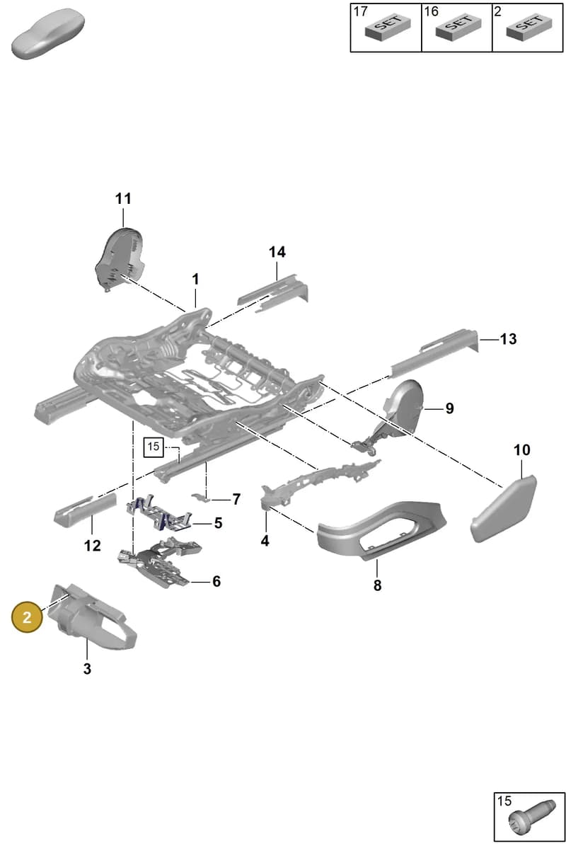971881146A — Porsche Panamera (2023-2025) diagram p62817100, position 2