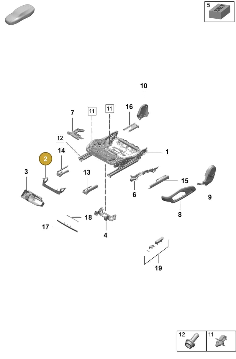 971881146A — Porsche Taycan Sport Turismo (2023-2025) diagram p64817120, position 2
