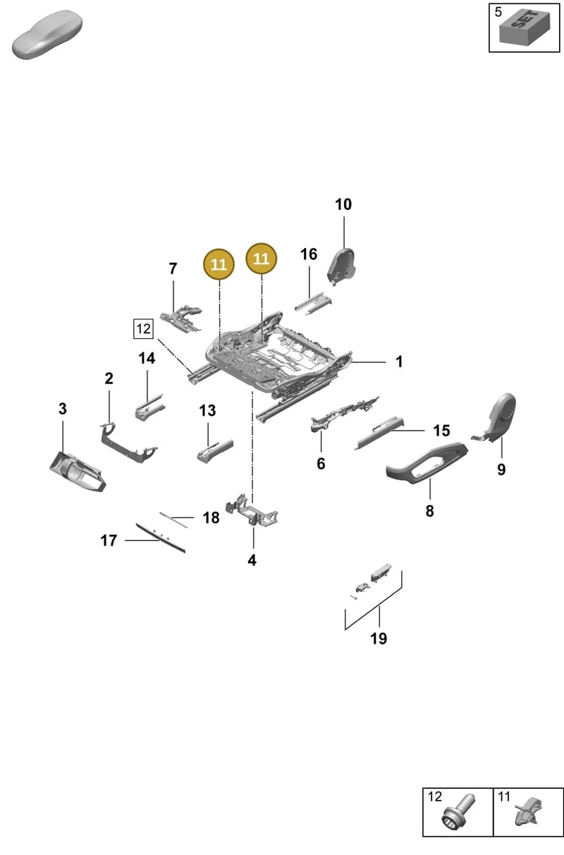 971881280 — Porsche Taycan Sport Turismo (2023-2025) diagram p64817120, position 11