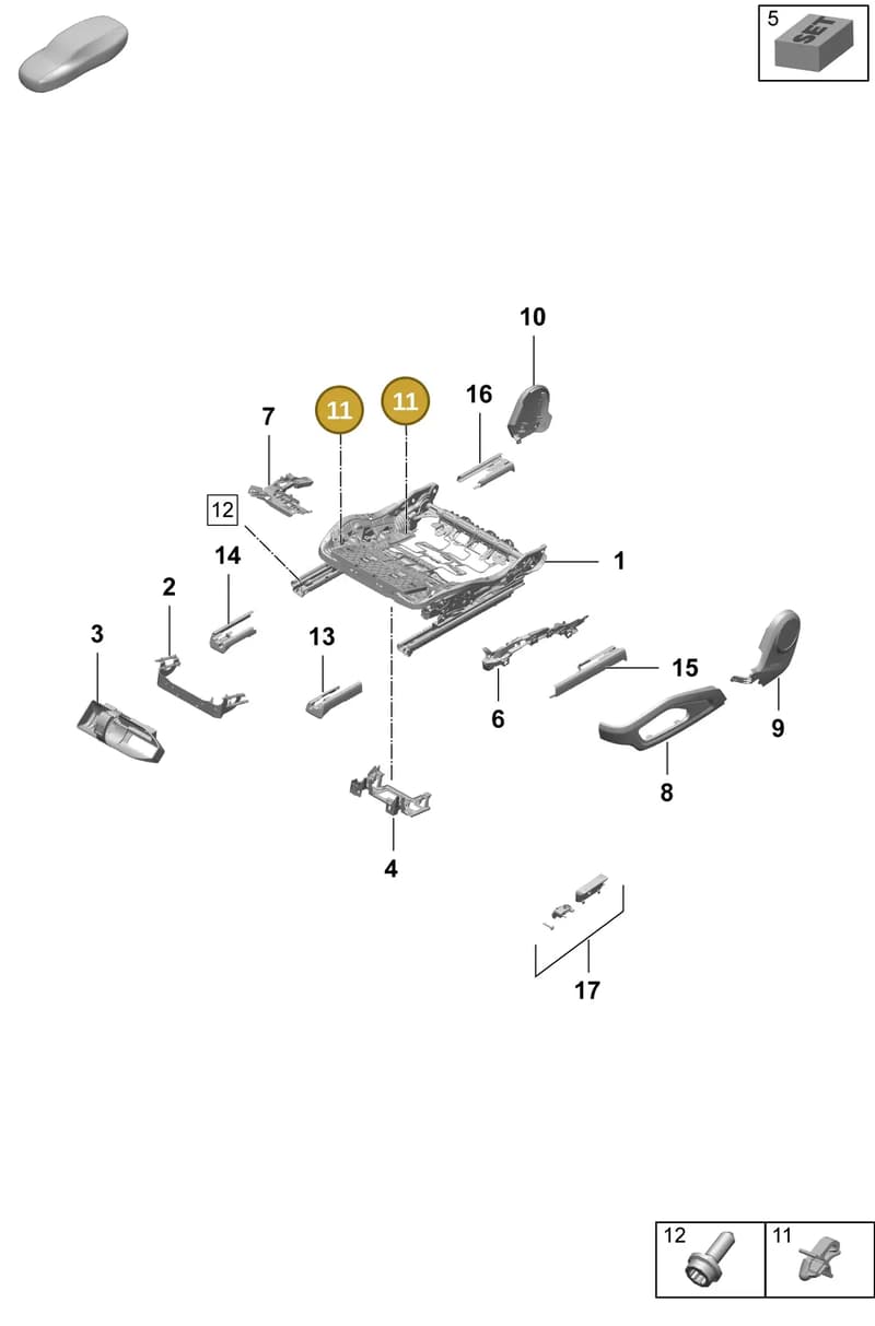 971881280 — Porsche Taycan Sport Turismo (2023-2025) diagram p64817100, position 11