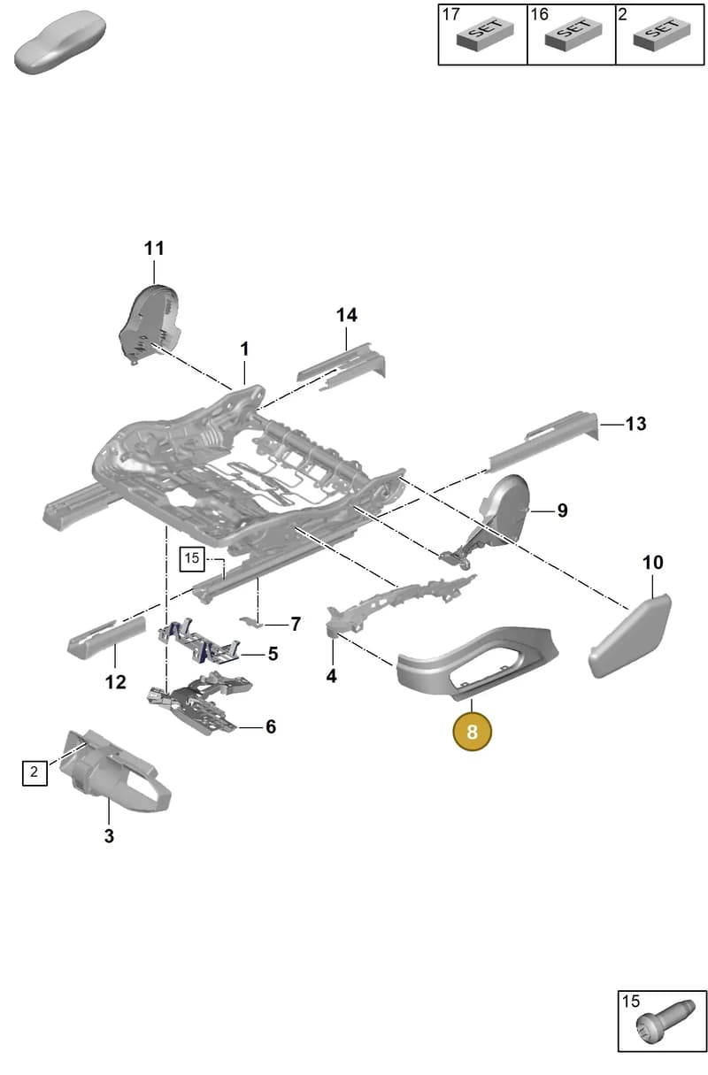 9718813185Q0 — Porsche Panamera (2023-) diagram p62817100, position 8