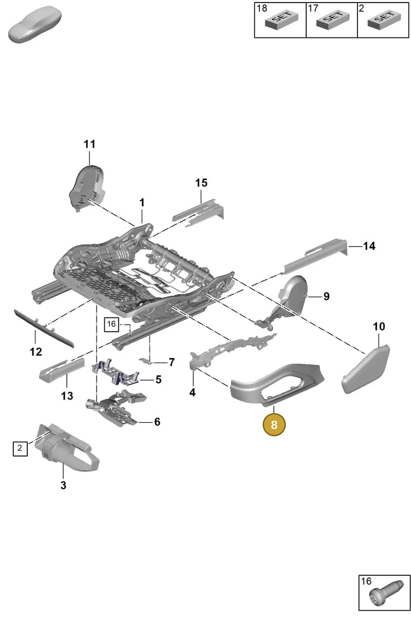 9718813187X0 — Porsche Panamera (2023-) diagram p62817120, position 8