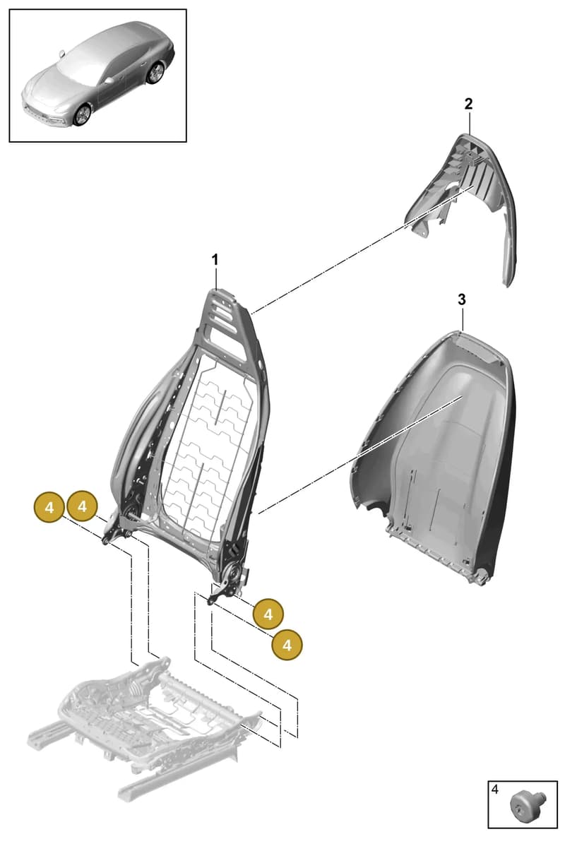 971881318OH5 — Porsche Panamera 4 Hybrid (2016-2020) diagram p49817040, position 4