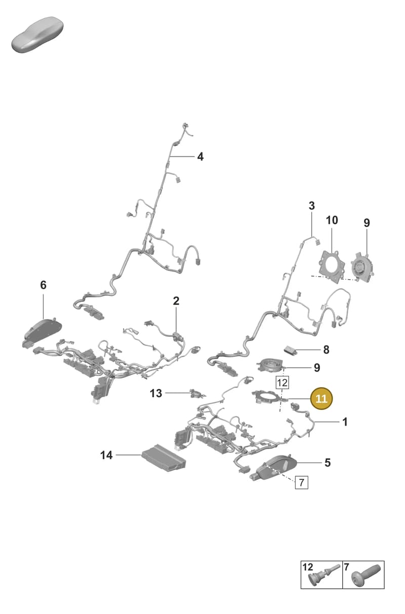 971881538A — Porsche Taycan Sport Turismo (2023-2025) diagram p56817520, position 11