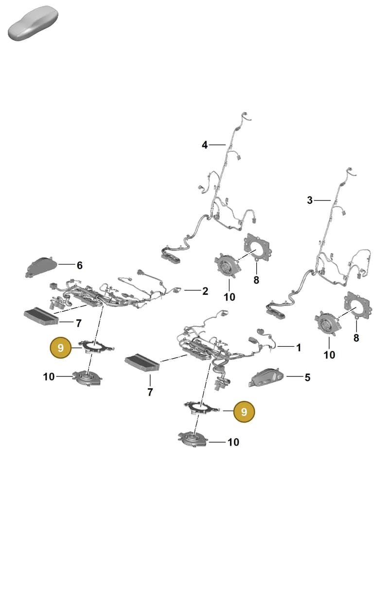 971881538A — Porsche Panamera (2023-2025) diagram p62817510, position 9