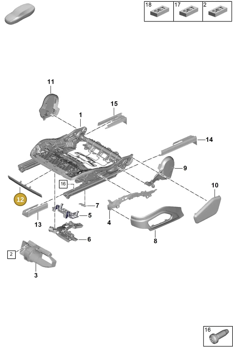 9718816071E0 — Porsche Panamera (2023-) diagram p62817120, position 12