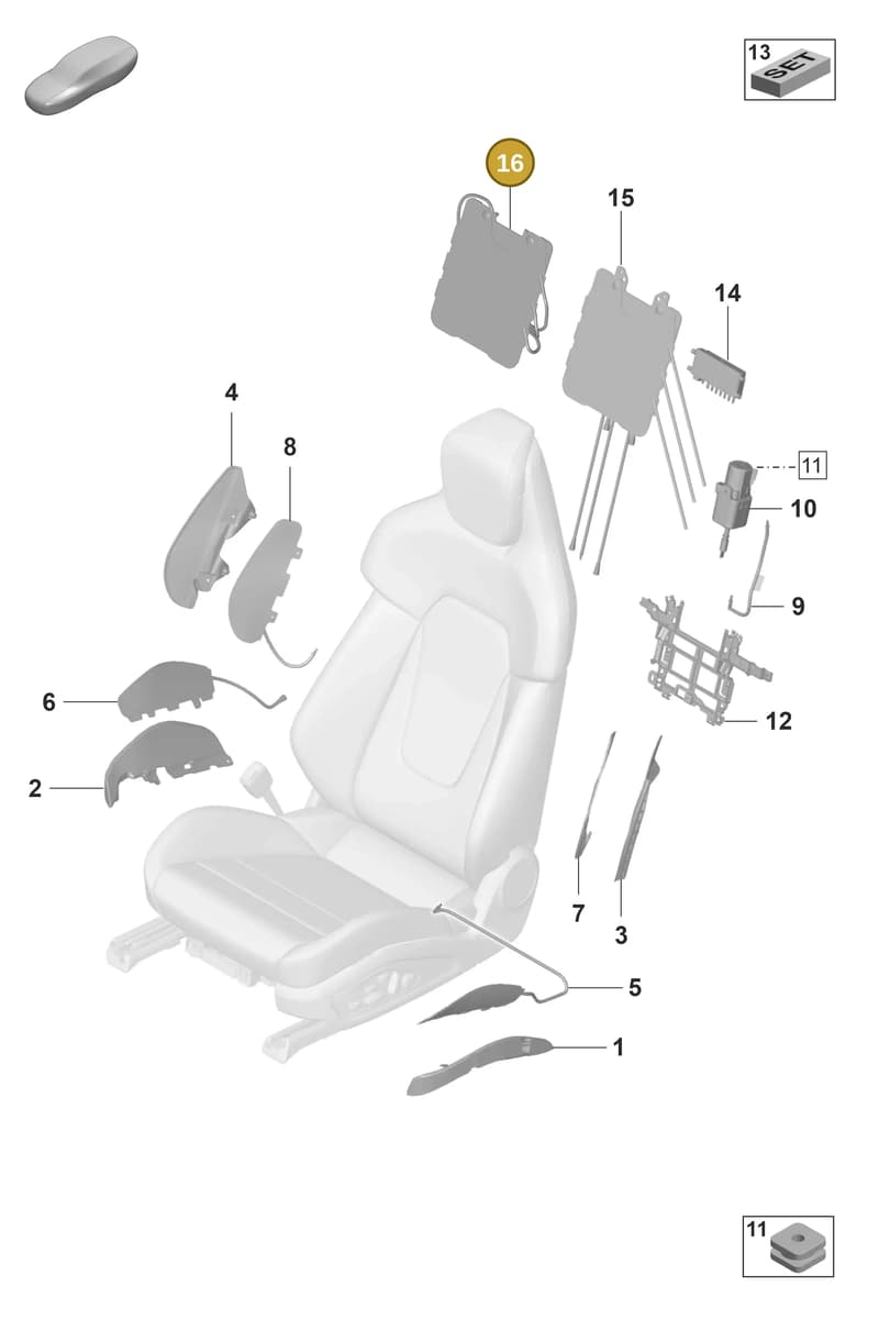 971881710D — Porsche Taycan Sport Turismo (2023-2025) diagram p56817620, position 16