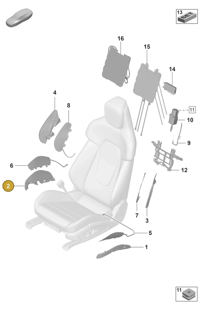 971882350A — Porsche Taycan Sport Turismo (2023-2025) diagram p56817620, position 2