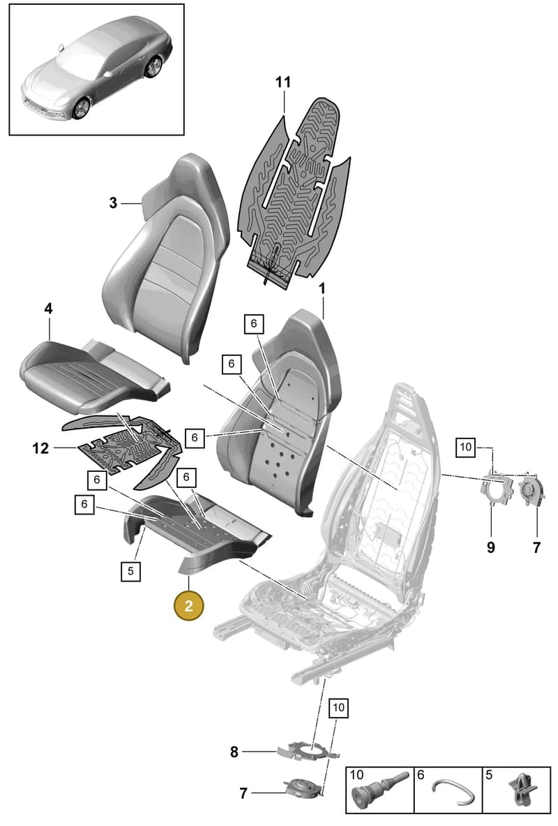 971882774A — Porsche Panamera (2016-2020) diagram p49817070, position 2