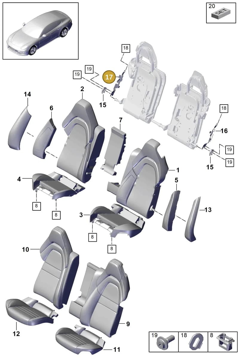 971885190A — Porsche Panamera (2020-2023) diagram p49818000, position 17