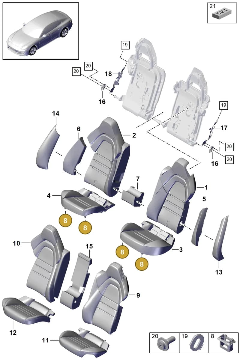 971885313A — Porsche Panamera (2020-2023) diagram p49818020, position 8