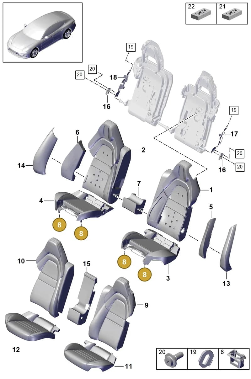 971885313A — Porsche Panamera (2020-2023) diagram p49818030, position 8