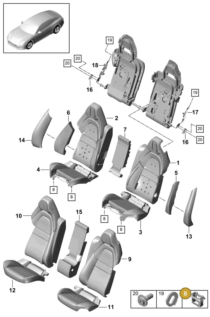 971885313A — Porsche Panamera (2020-2023) diagram p49818050, position 8