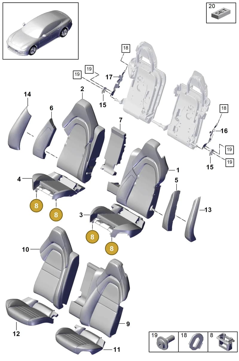 971885313A — Porsche Panamera (2020-2023) diagram p49818000, position 8